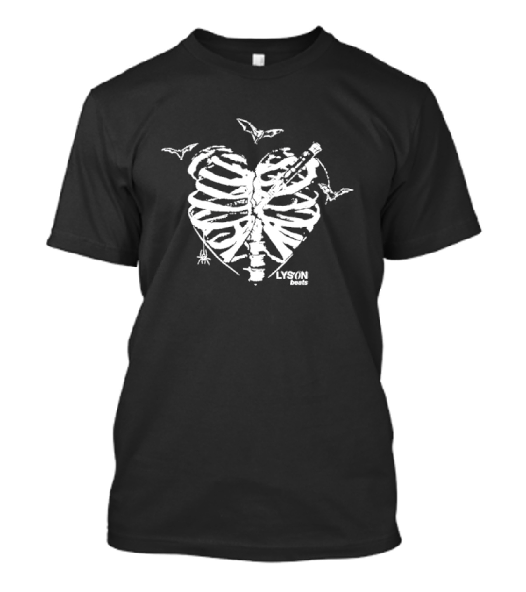 Lyson Beats Ribcage Heart With Bats And Spider T-Shirt