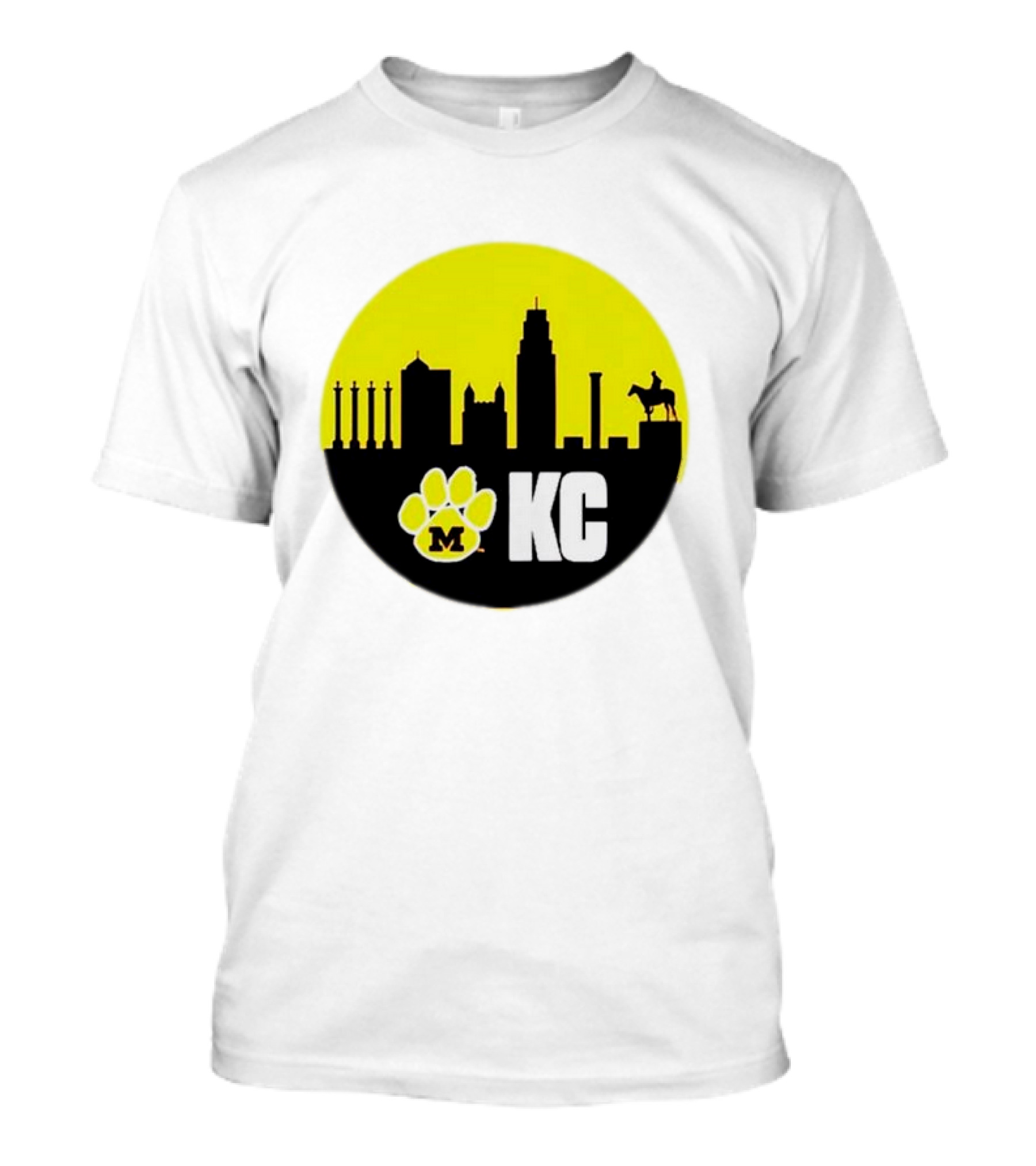 Missouri Tigers Mizzou Kansas City KC Skyline Paw T-Shirt