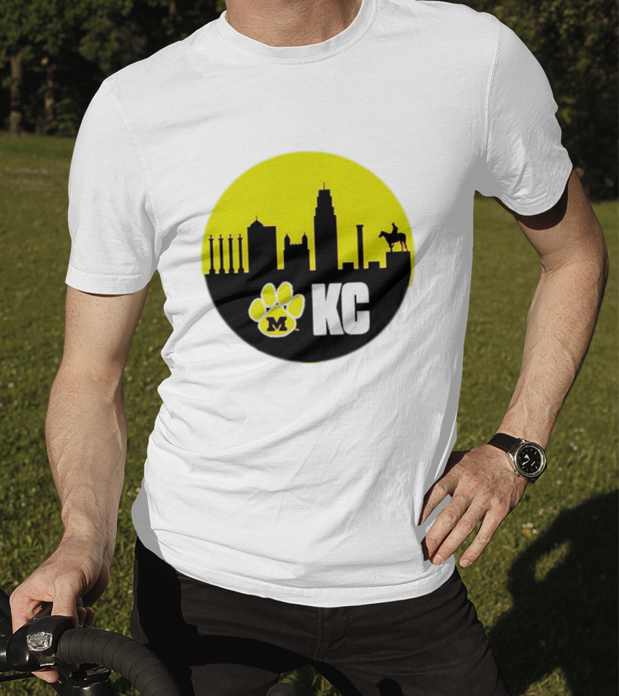 Missouri Tigers Mizzou Kansas City KC Skyline Paw T-Shirt