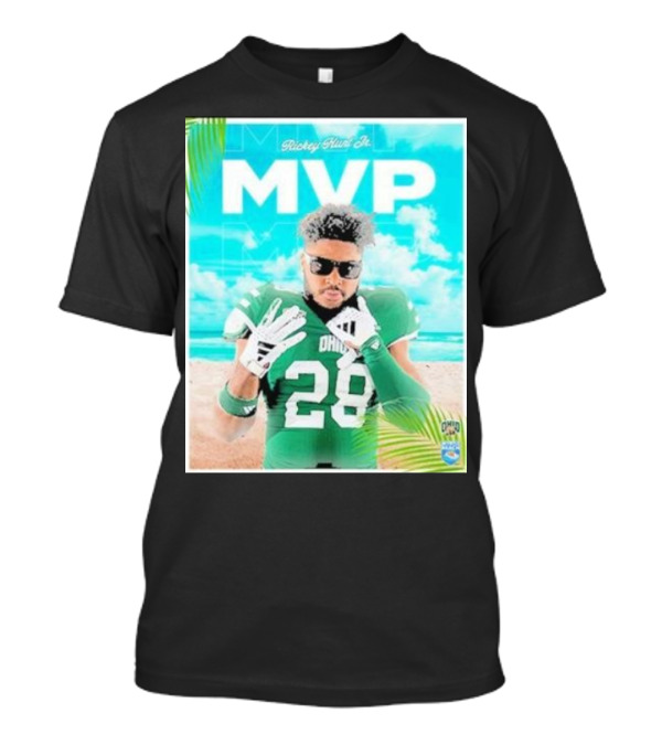 Ohio Bobcats Football MVP Rickey Hunt Jr Celebrated In Myrtle Beach Bowl 2023-2024 Champions T-Shirt