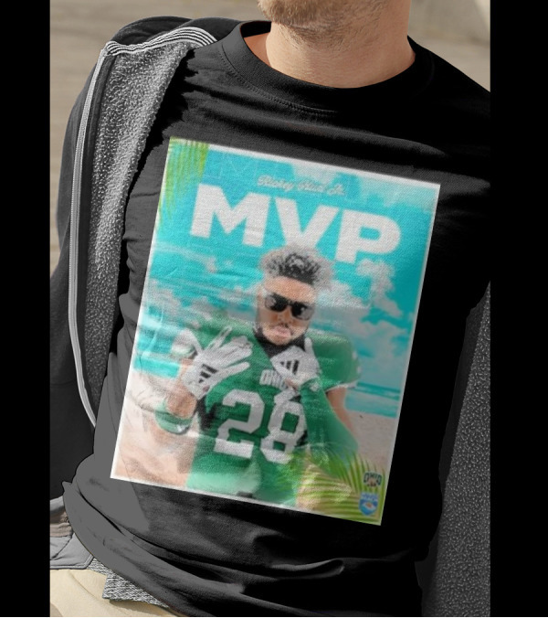 Ohio Bobcats Football MVP Rickey Hunt Jr Celebrated In Myrtle Beach Bowl 2023-2024 Champions T-Shirt
