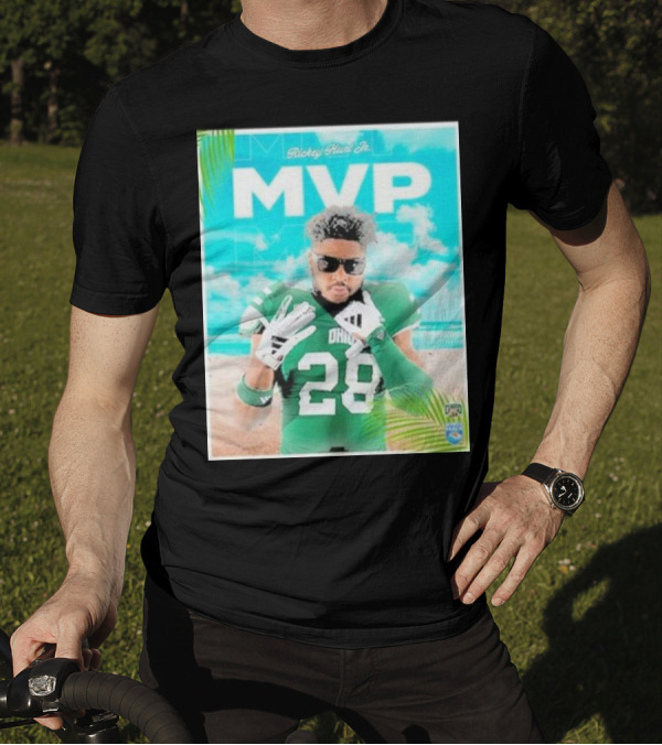 Ohio Bobcats Football MVP Rickey Hunt Jr Celebrated In Myrtle Beach Bowl 2023-2024 Champions T-Shirt