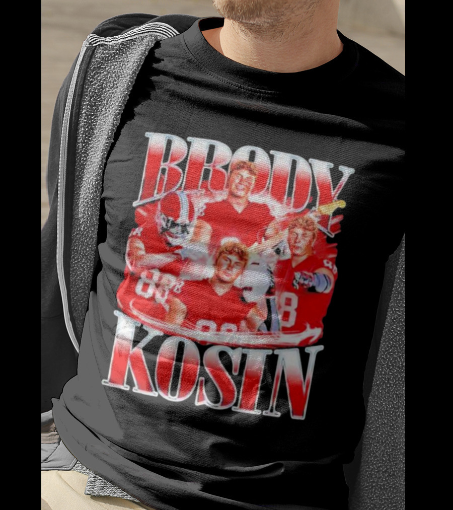 Brody Kosin Indiana Hoosiers 88 Red Football Vintage T-Shirt