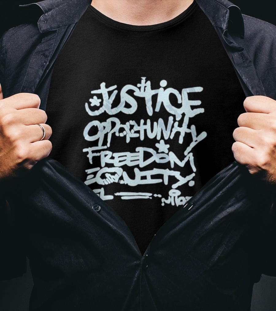 Justice Opportunity Freedom Equity Mike Tomlin T-Shirt