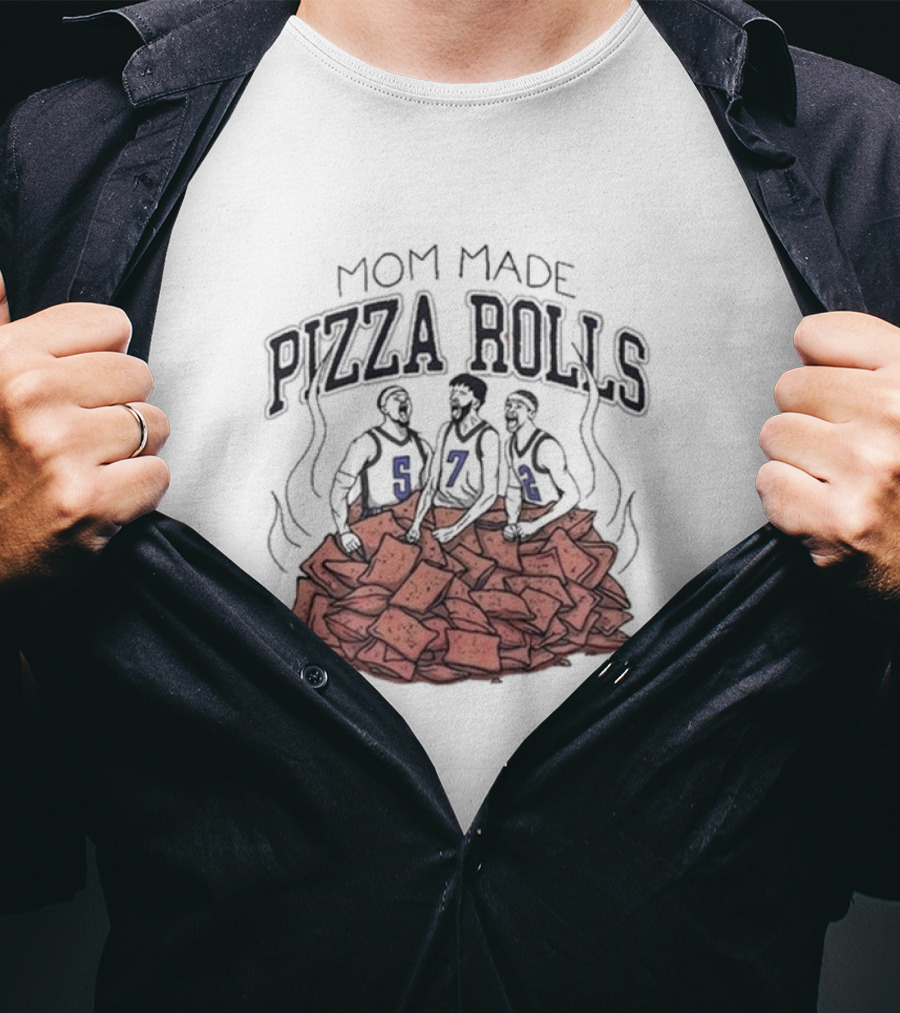 Mom Made Pizza Rolls Basketball Trio On Pizza Pile T-Shirt