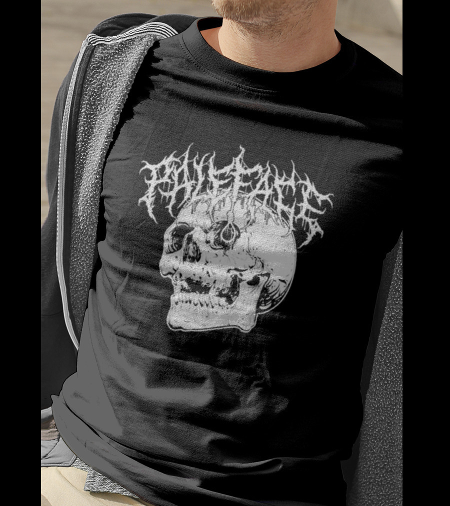 Paleface Skull Art With Gothic Script T-Shirt