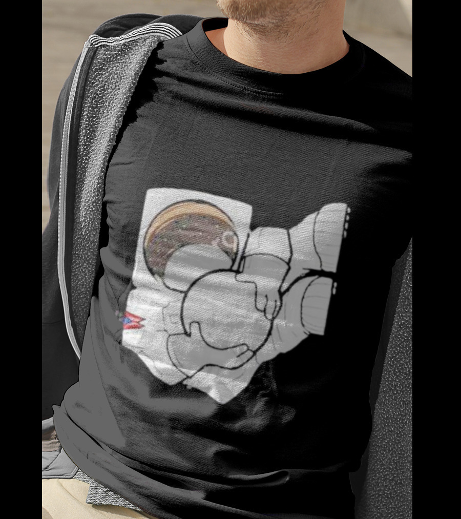 Strange Planet Ohio Moonwalker Cosmic Astronaut Holding Celestial Sphere T-Shirt