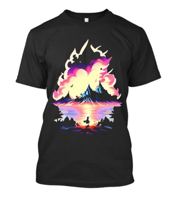 Fairy Tale Sight Comics Artwork Enchanted Landscape With Mountains And Reflection T-Shirt