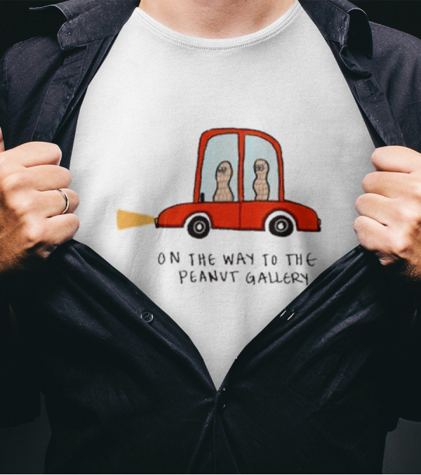 On The Way To The Peanut Gallery With Peanuts In Red Car T-Shirt
