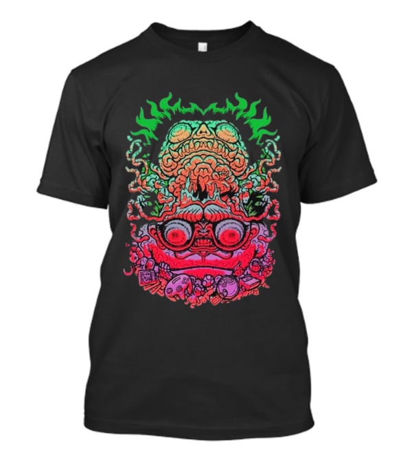 Papa Meat Psychedelic Skull Monster Stack T-Shirt