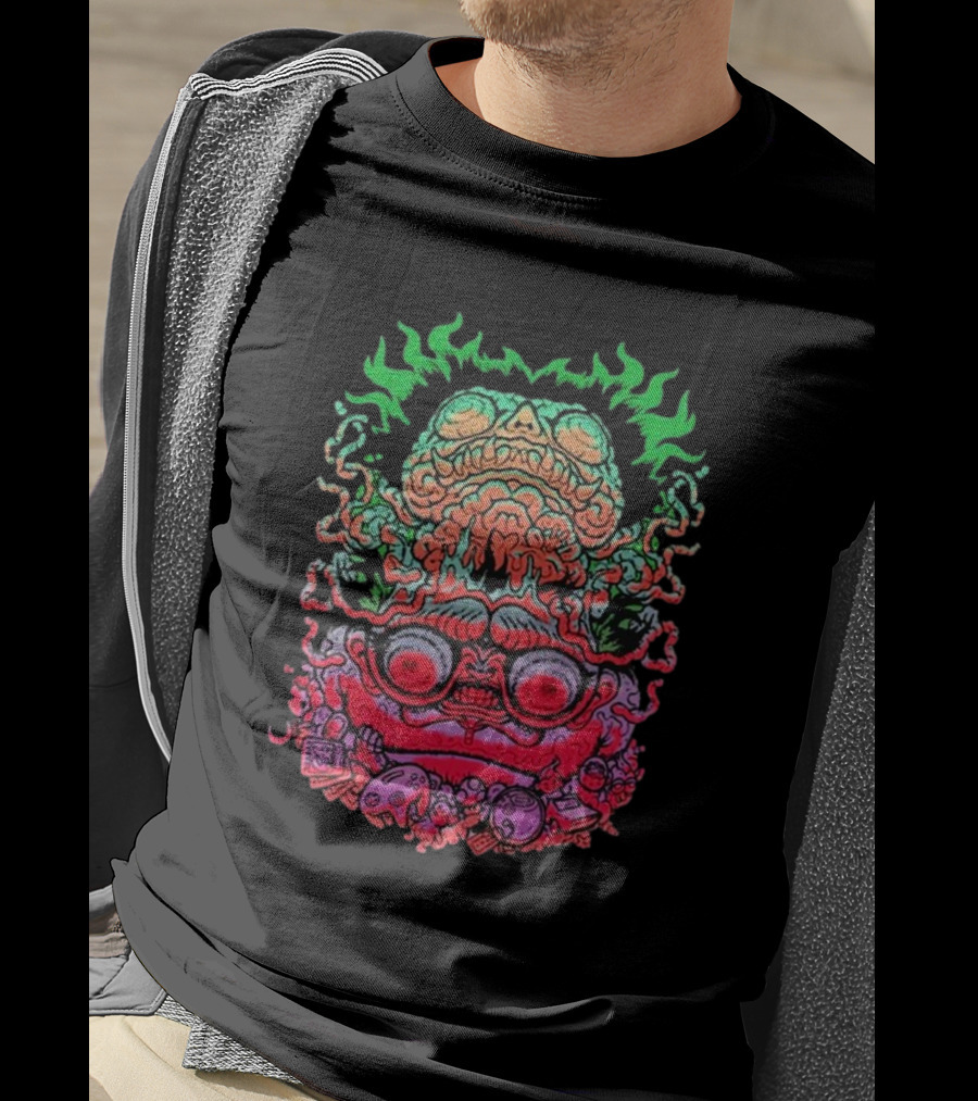 Papa Meat Psychedelic Skull Monster Stack T-Shirt