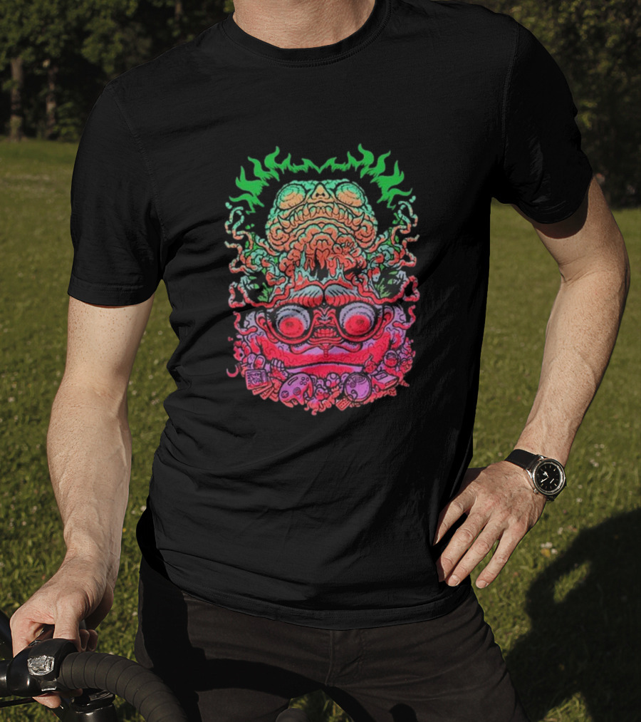 Papa Meat Psychedelic Skull Monster Stack T-Shirt