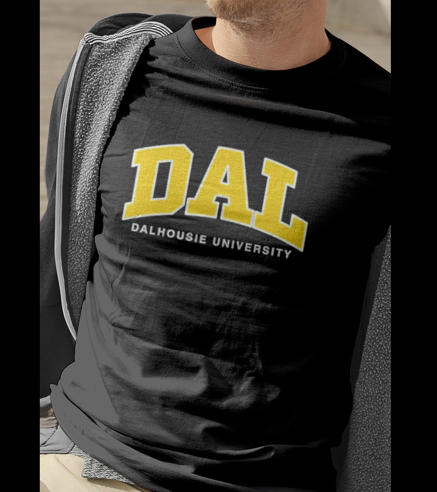 DAL Dalhousie University Yellow Arch Text T-Shirt