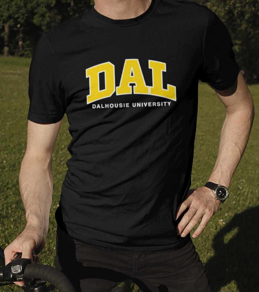 DAL Dalhousie University Yellow Arch Text T-Shirt
