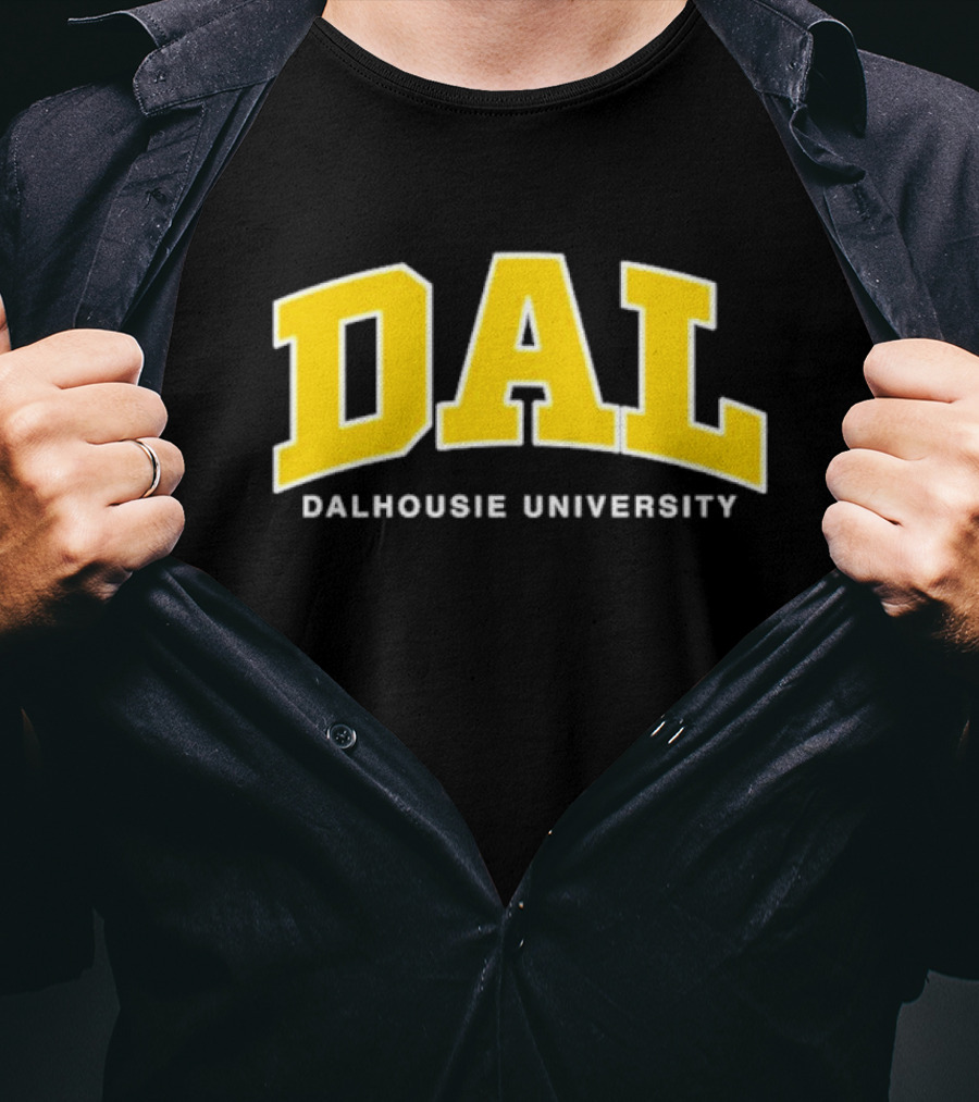 DAL Dalhousie University Yellow Arch Text T-Shirt