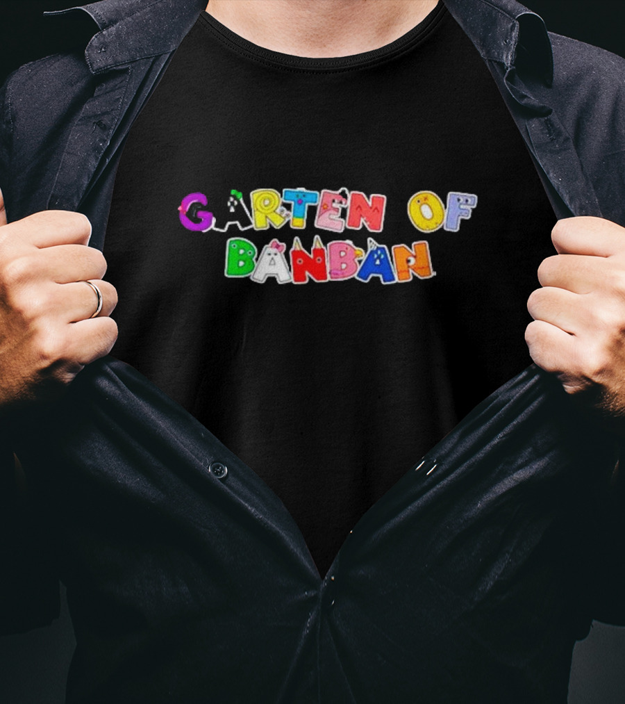 Garten Of Banban Colorful Character Letters T-Shirt