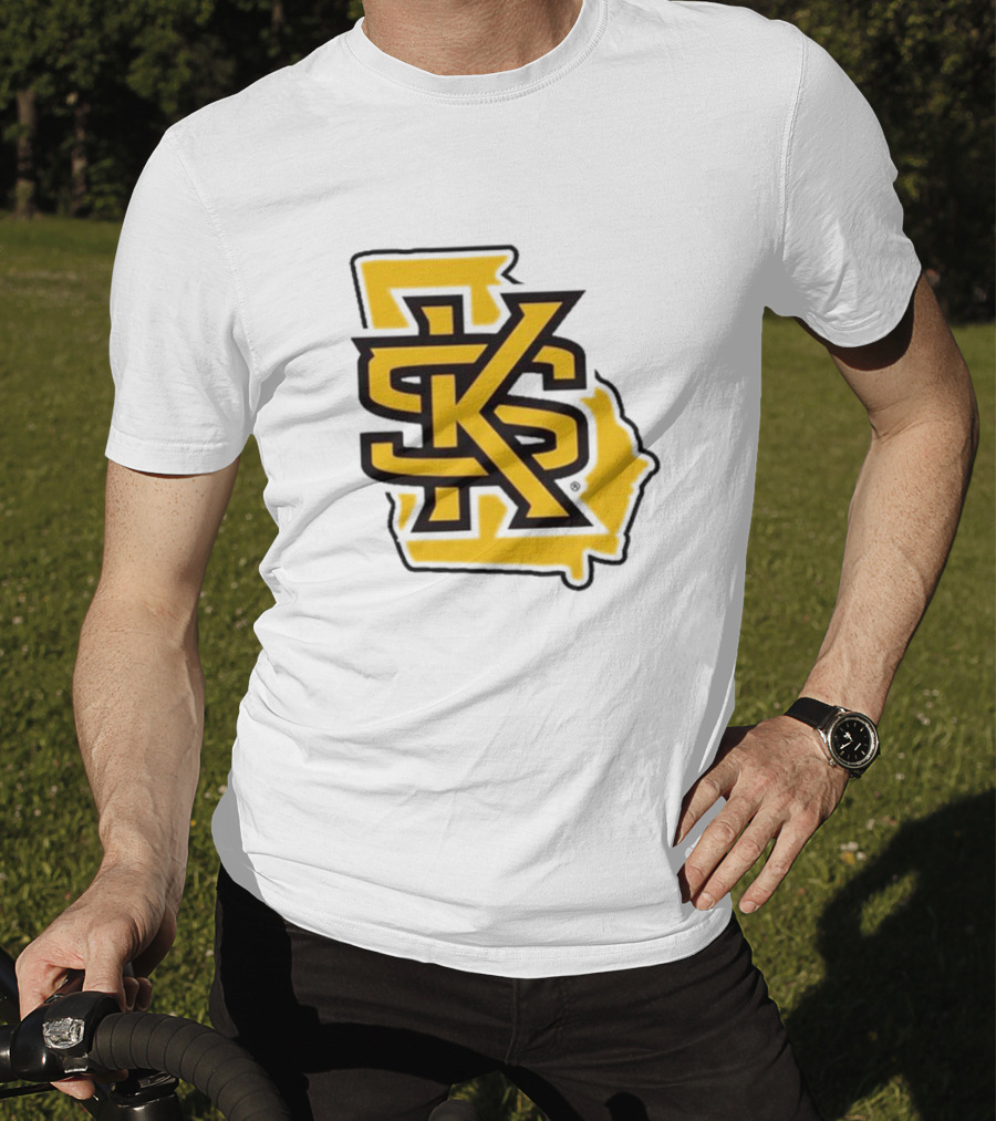 KSU Athletics Black And Gold Georgia Map T-Shirt