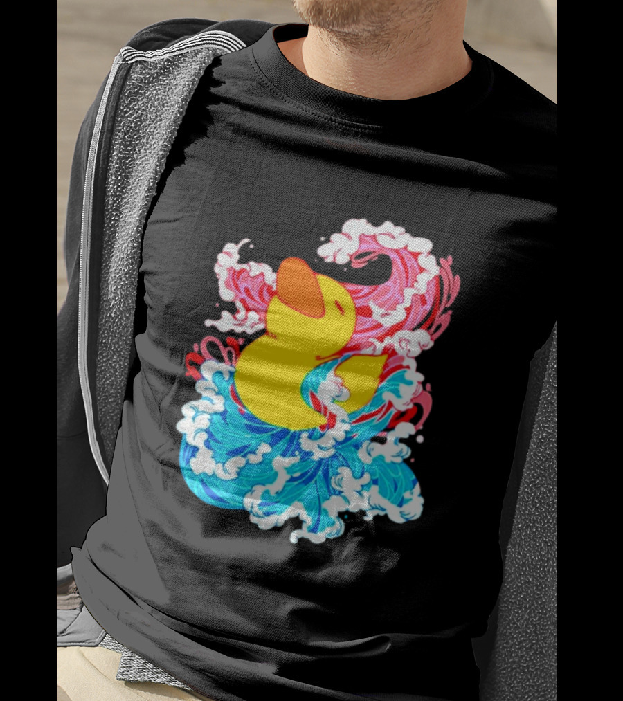 39Daph Duck Waves Red Blue T-Shirt