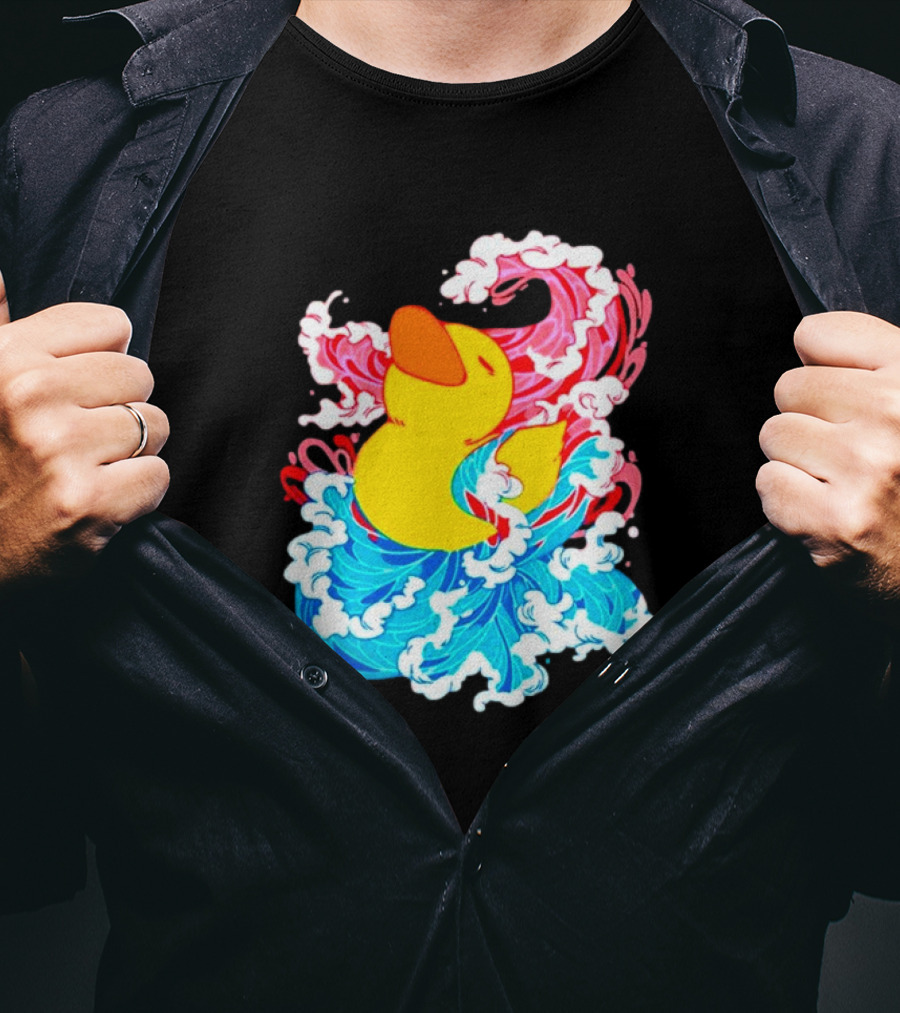 39Daph Duck Waves Red Blue T-Shirt