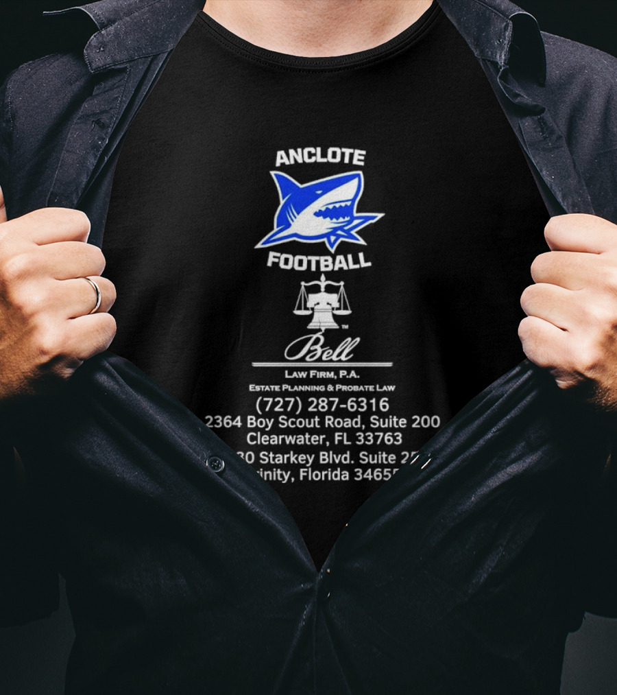 Anclote Football Bell Law Firm P.A. Clearwater Trinity Florida T-Shirt