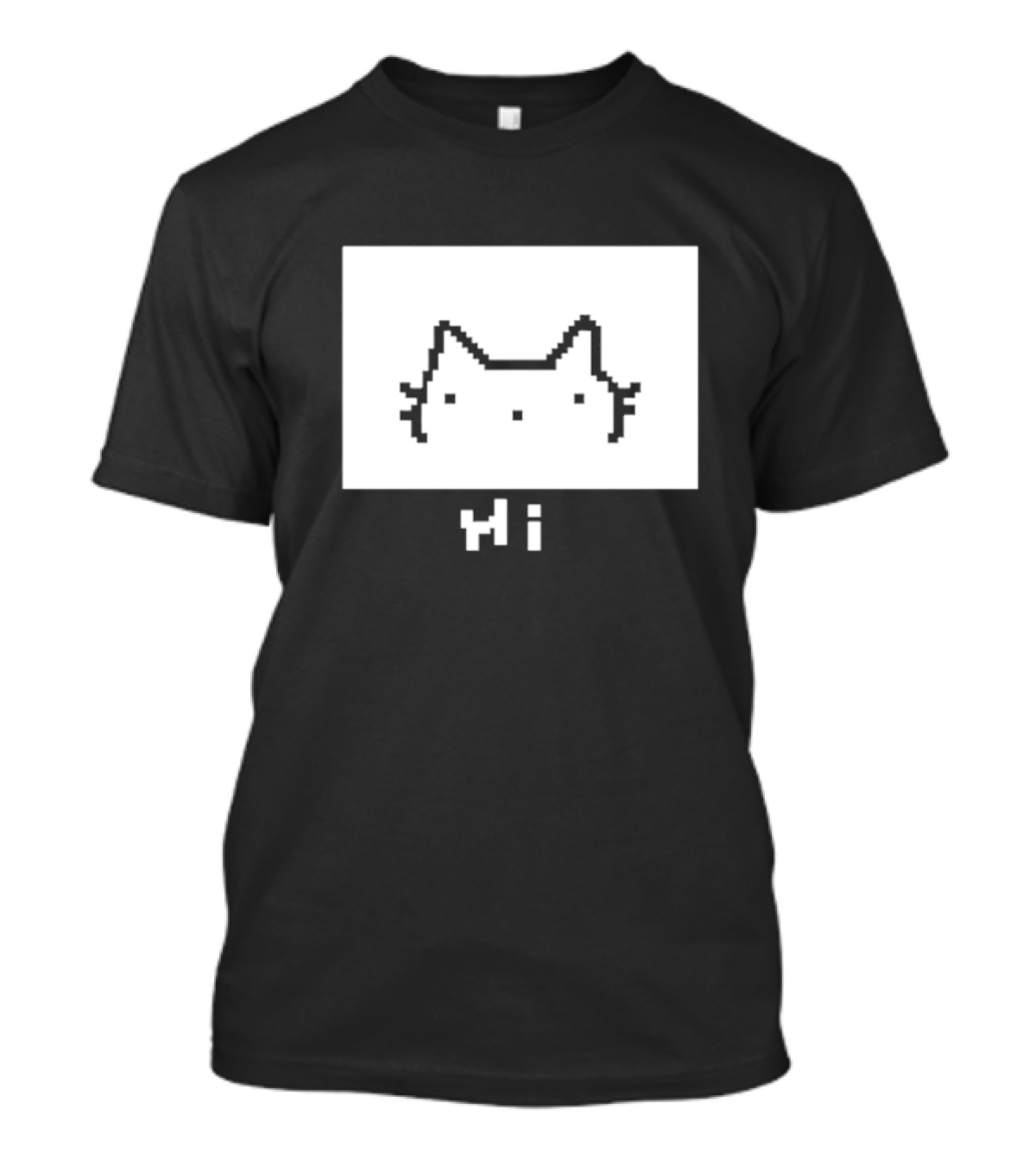 Chew Hi Cat Pixel Art Minimalistic Kitty T-Shirt