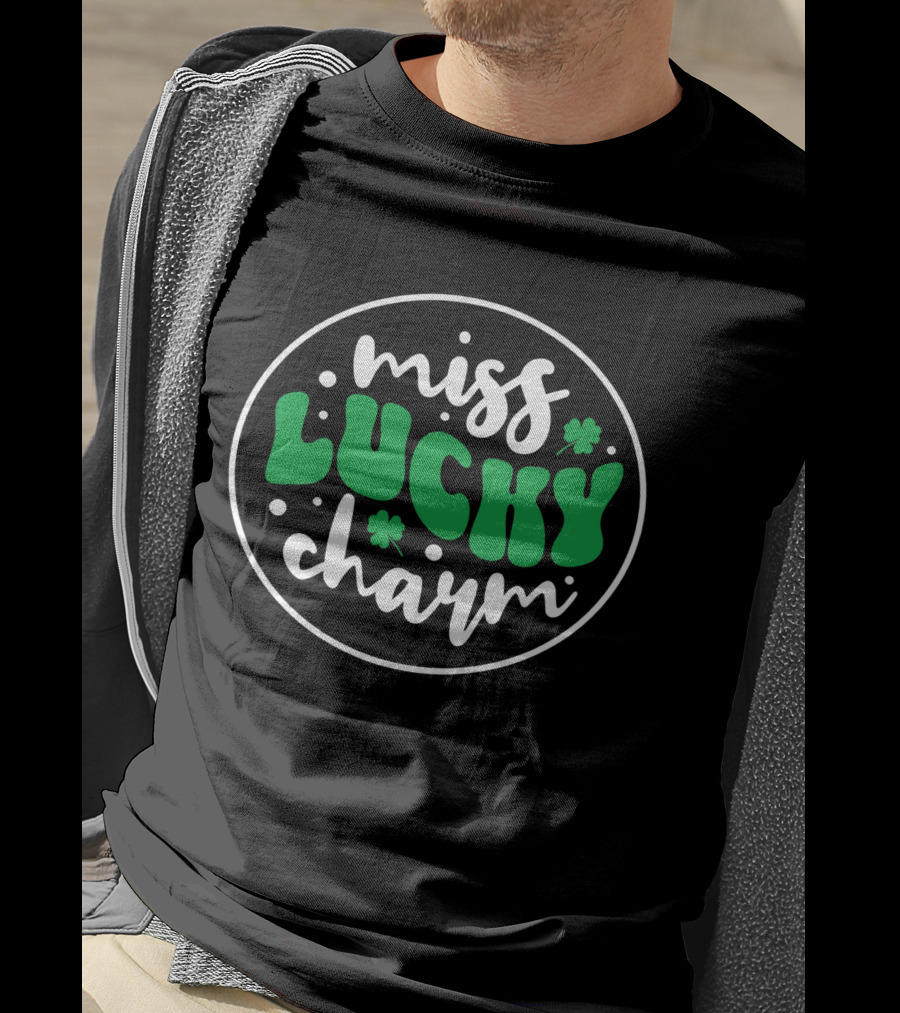 Miss Lucky Charm St. Patrick's Day Festive Badge T-Shirt