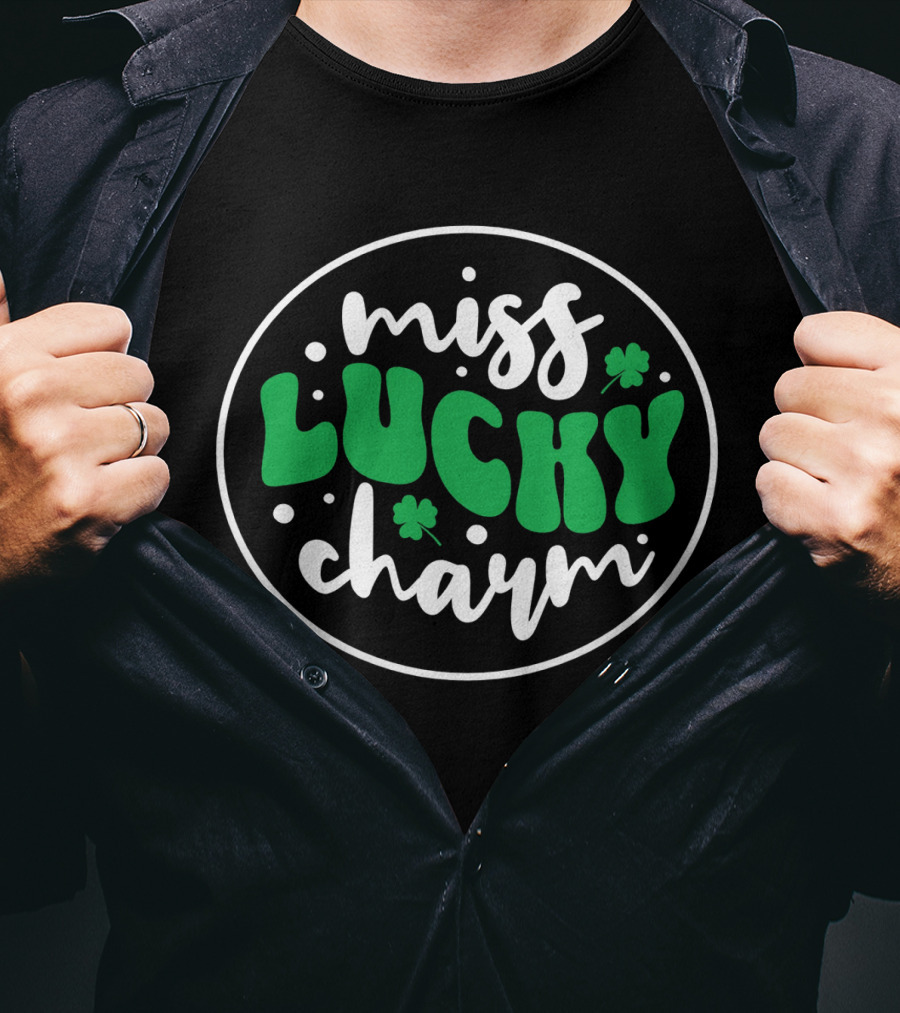 Miss Lucky Charm St. Patrick's Day Festive Badge T-Shirt