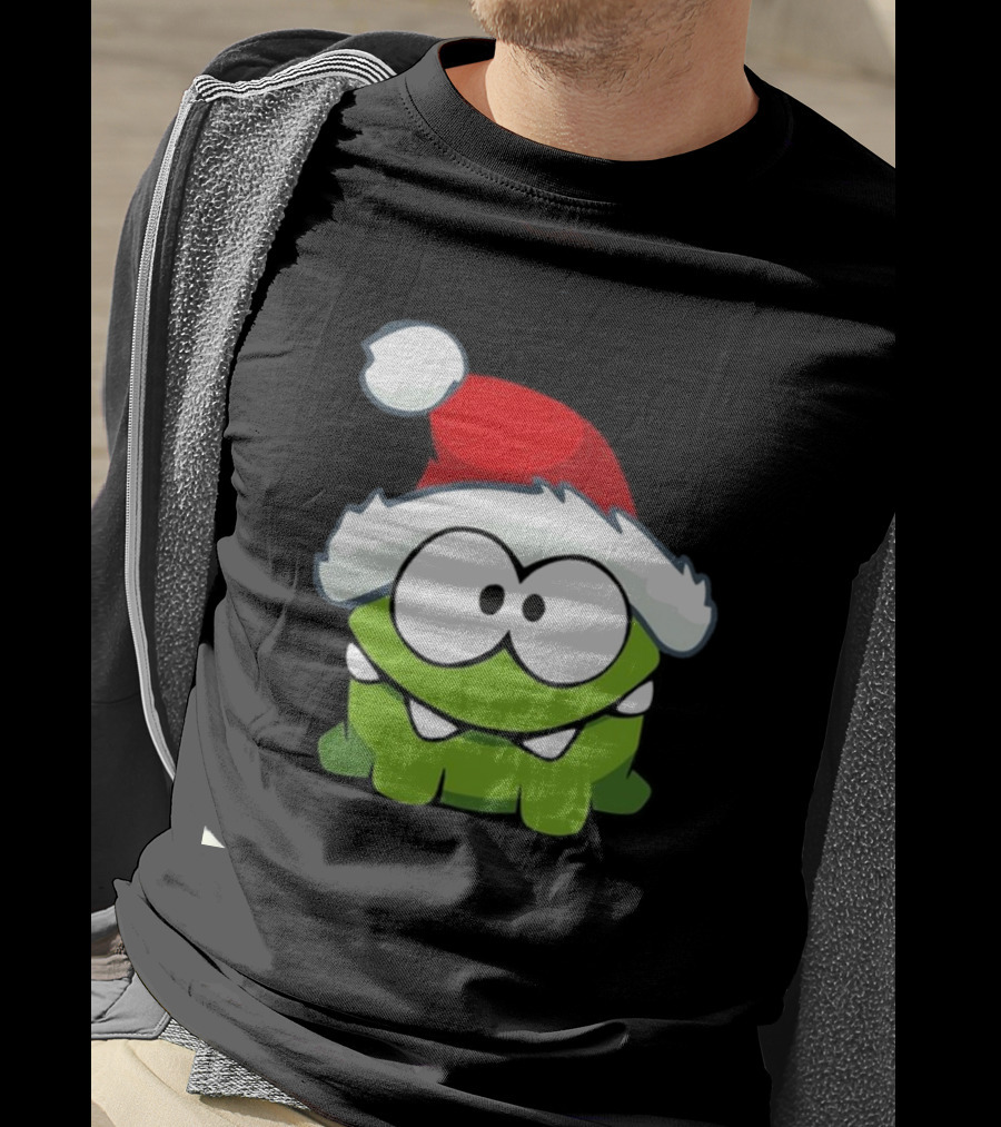 Om Nom Christmas Santa Hat T-Shirt