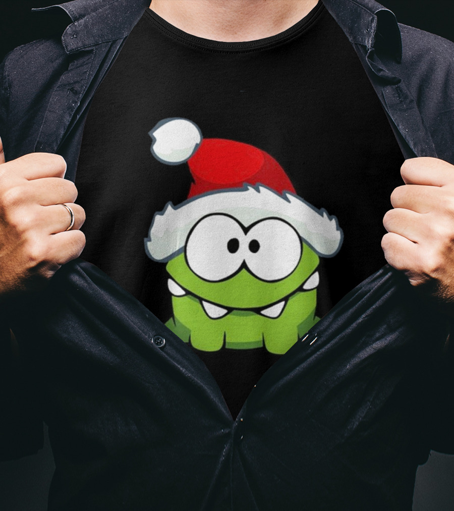 Om Nom Christmas Santa Hat T-Shirt