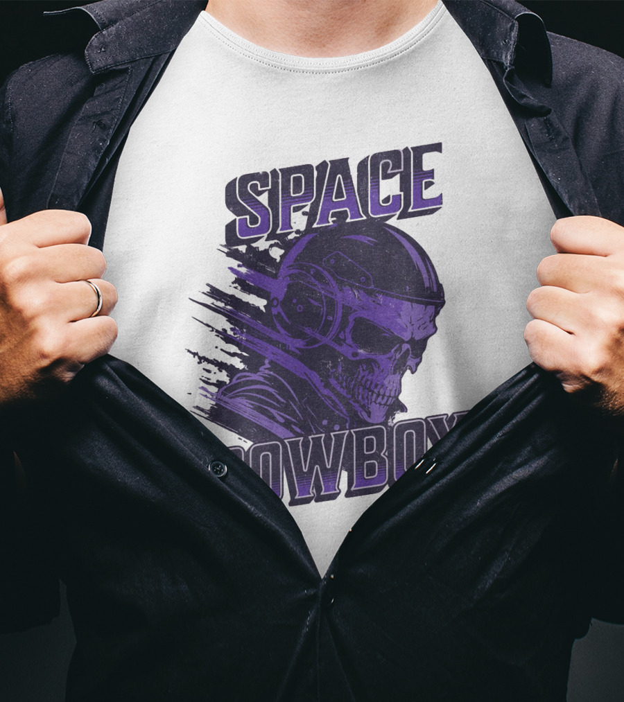 Space Cowboy Skull Helmet Cosmic Adventure T-Shirt