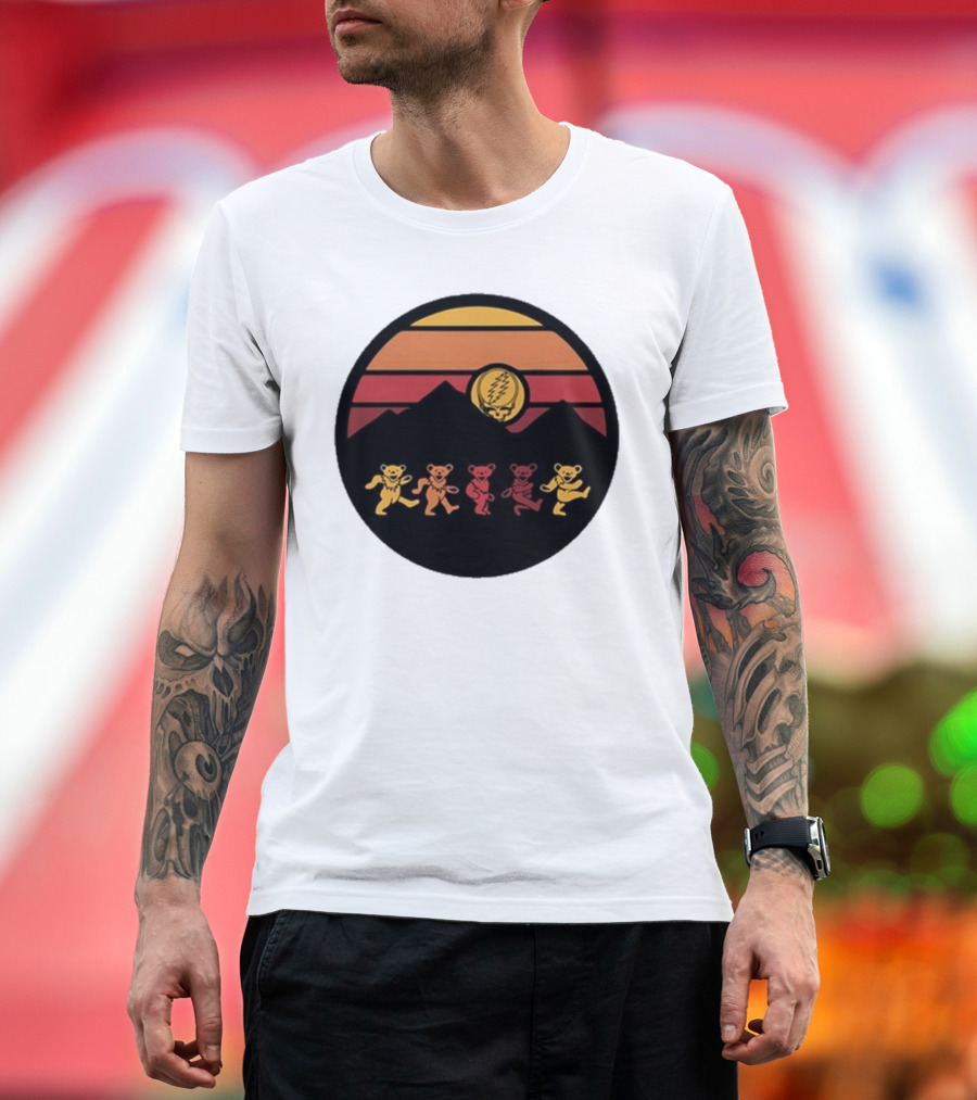 Grateful Dead Dancing Bears Sunset Alan Forbes T-Shirt