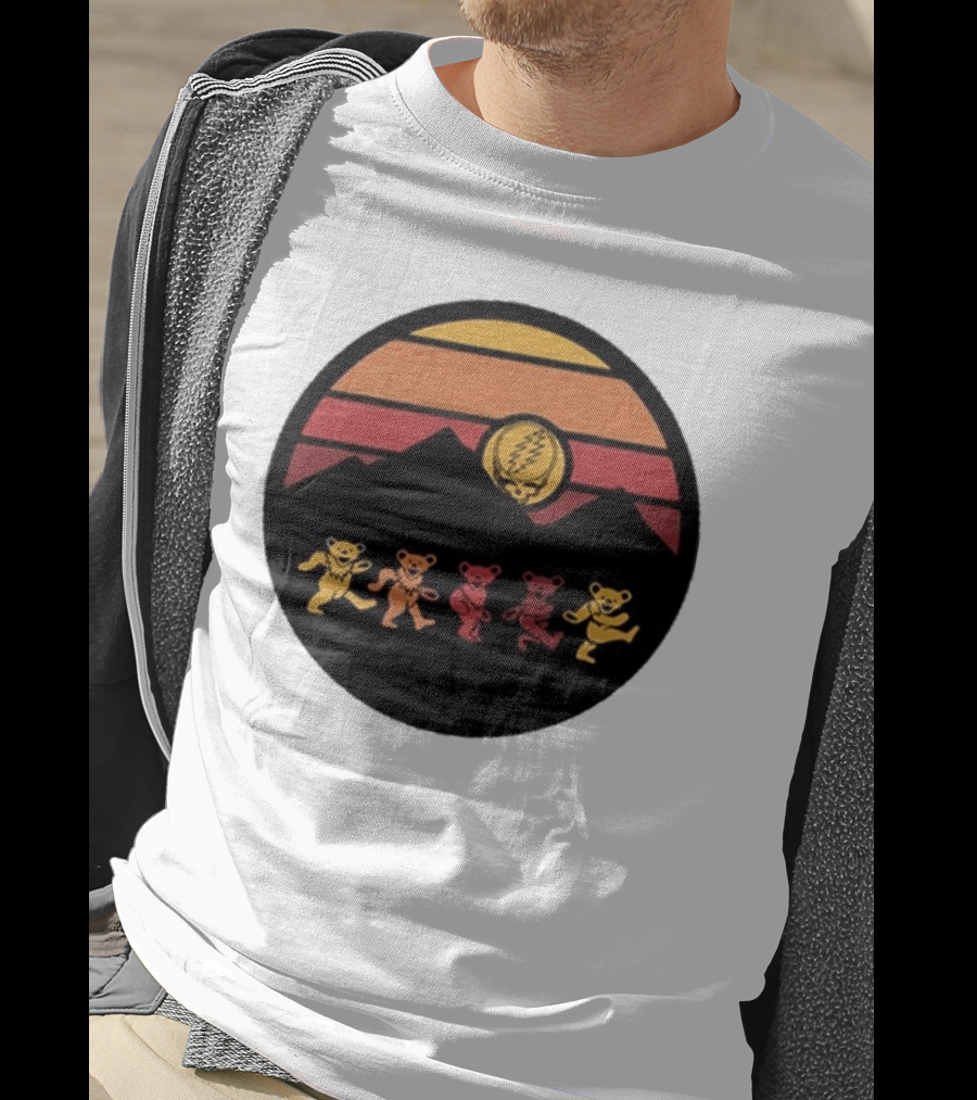 Grateful Dead Dancing Bears Sunset Alan Forbes T-Shirt