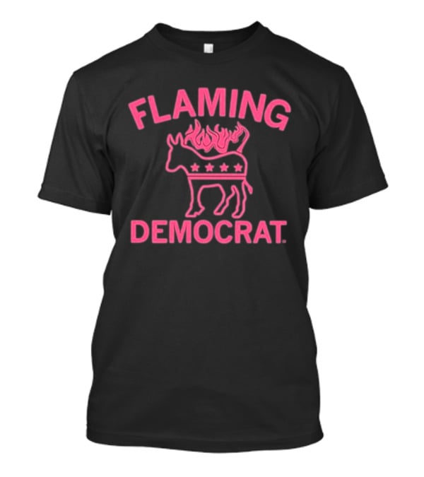 Flaming Democrat Donkey With Stars And Flames T-Shirt