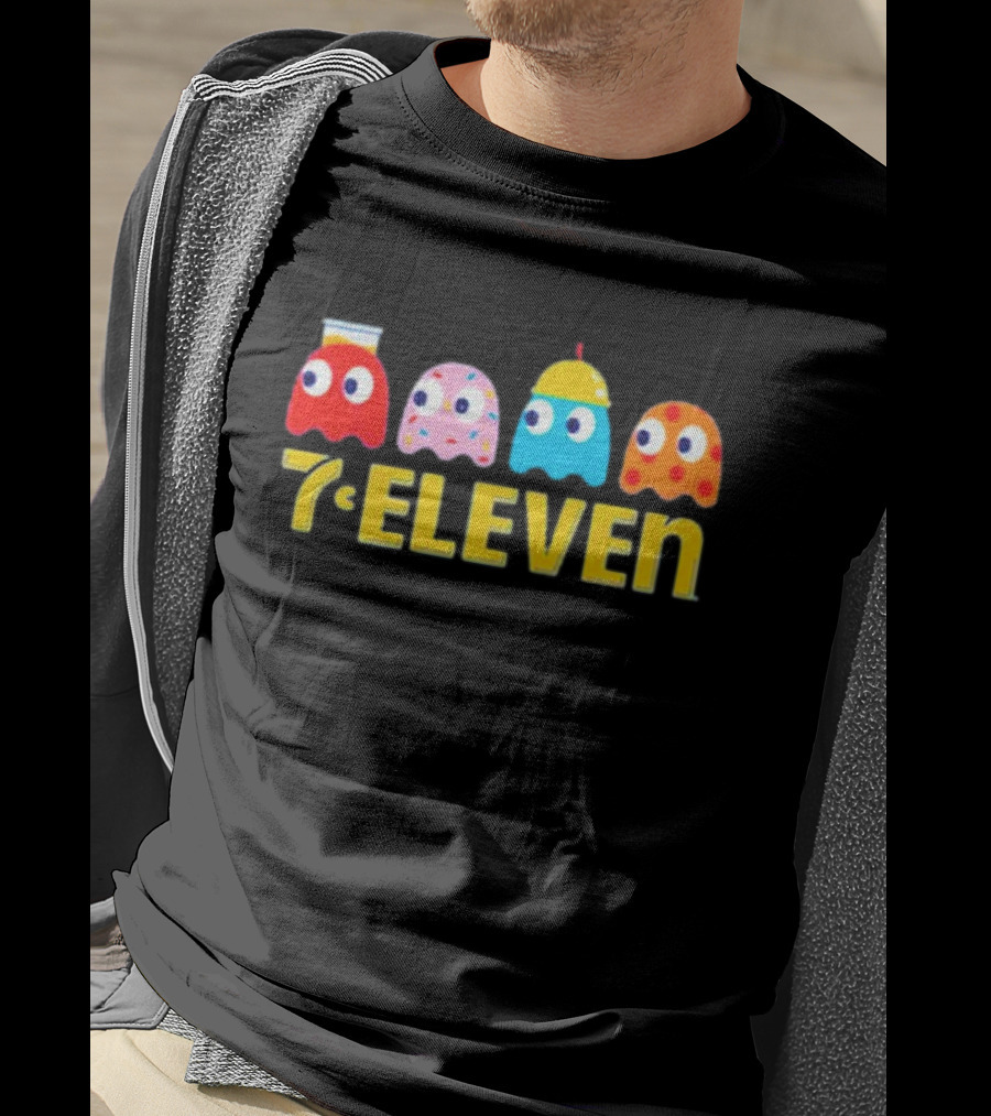 7 Eleven Pacman Ghost Characters Collaboration T-Shirt