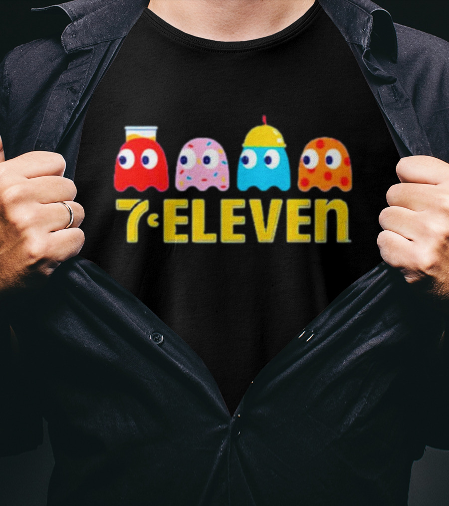 7 Eleven Pacman Ghost Characters Collaboration T-Shirt