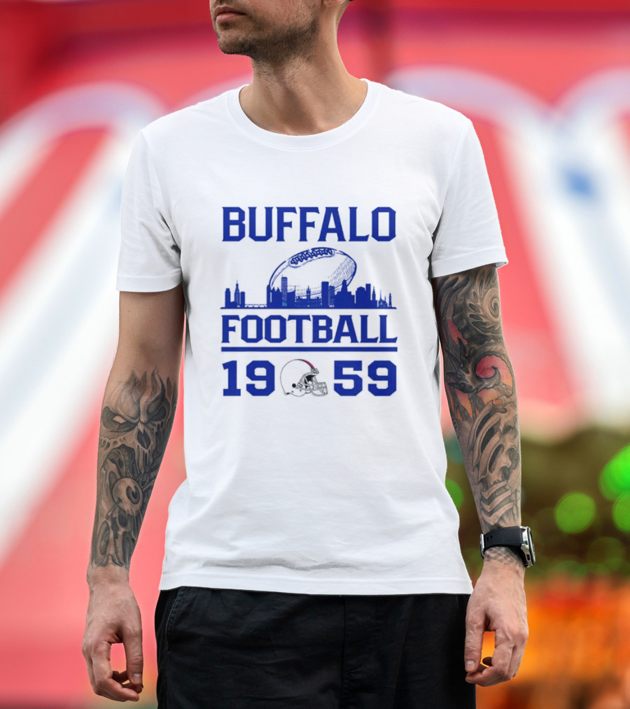 Buffalo Football 1959 Skyline Helmet T-Shirt