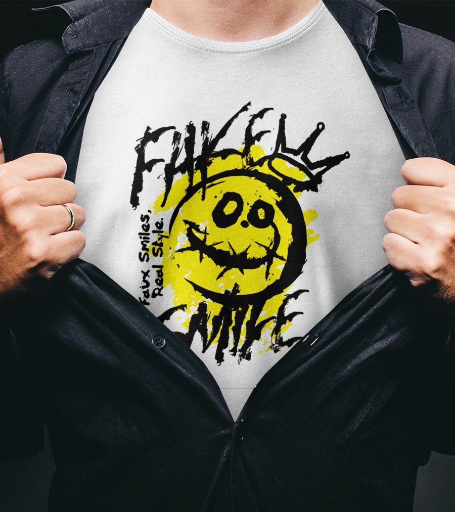 Fake Smile Faux Smiles Real Style Smiley Crown T-Shirt