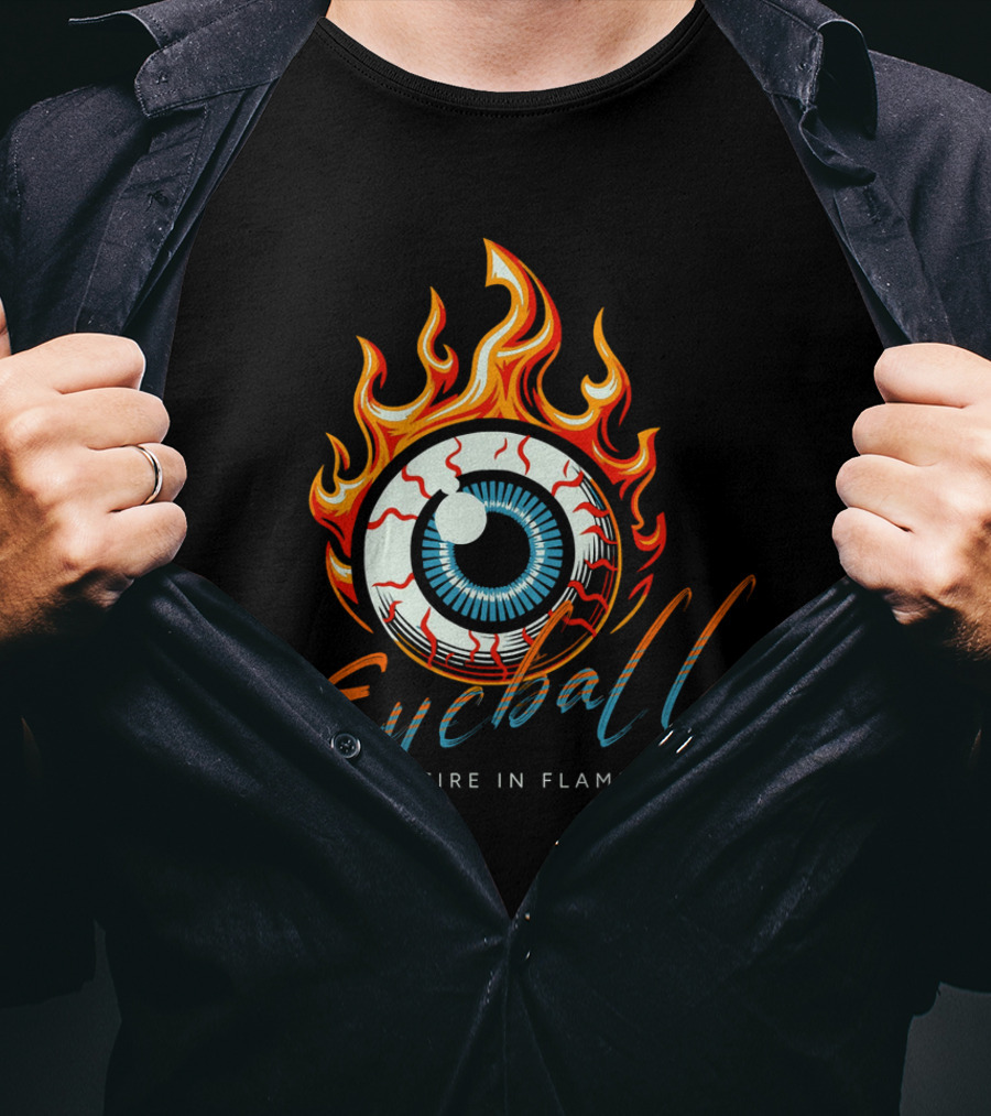Eyeball On Fire In Flames T-Shirt