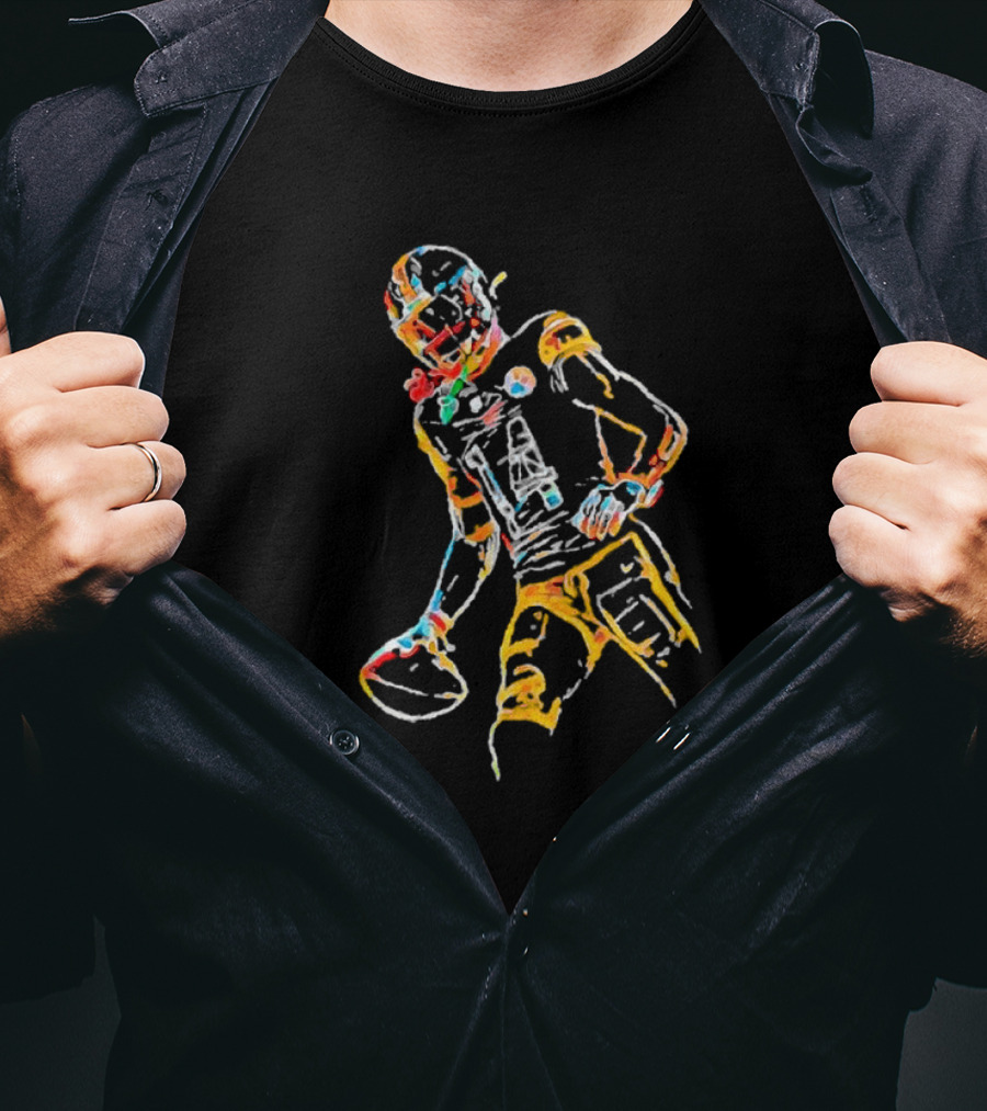 Pittsburgh Steelers George Pickens Colorful Festive Football Player T-Shirt