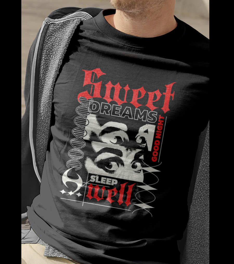 Sweet Dreams Good Night Sleep Well Grunge Eyes T-Shirt