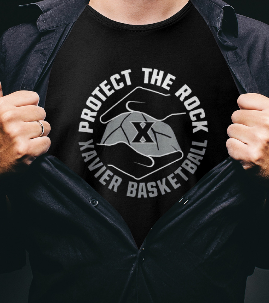 Protect The Rock Xavier Basketball Hands And Ball T-Shirt