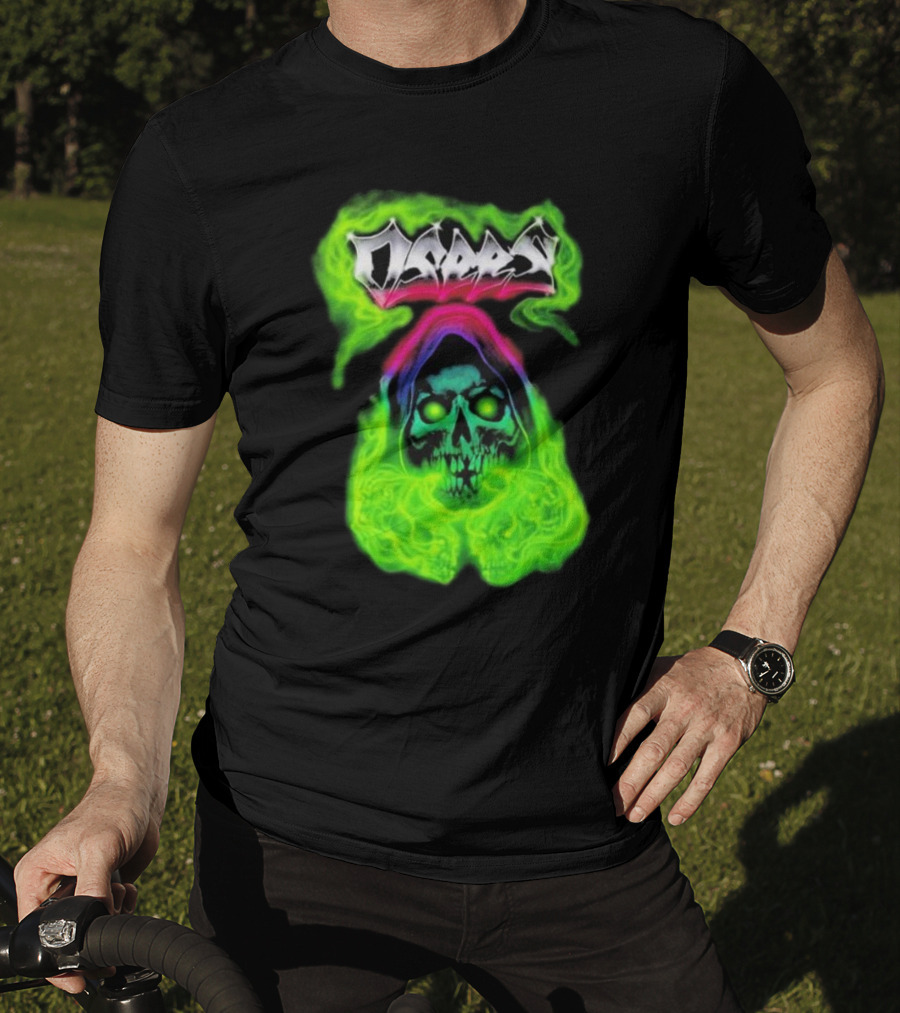Osees Ghost Green Neon Skull Hoodie Collaboration T-Shirt