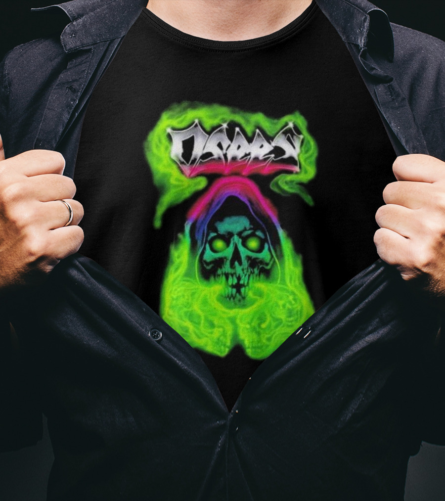 Osees Ghost Green Neon Skull Hoodie Collaboration T-Shirt