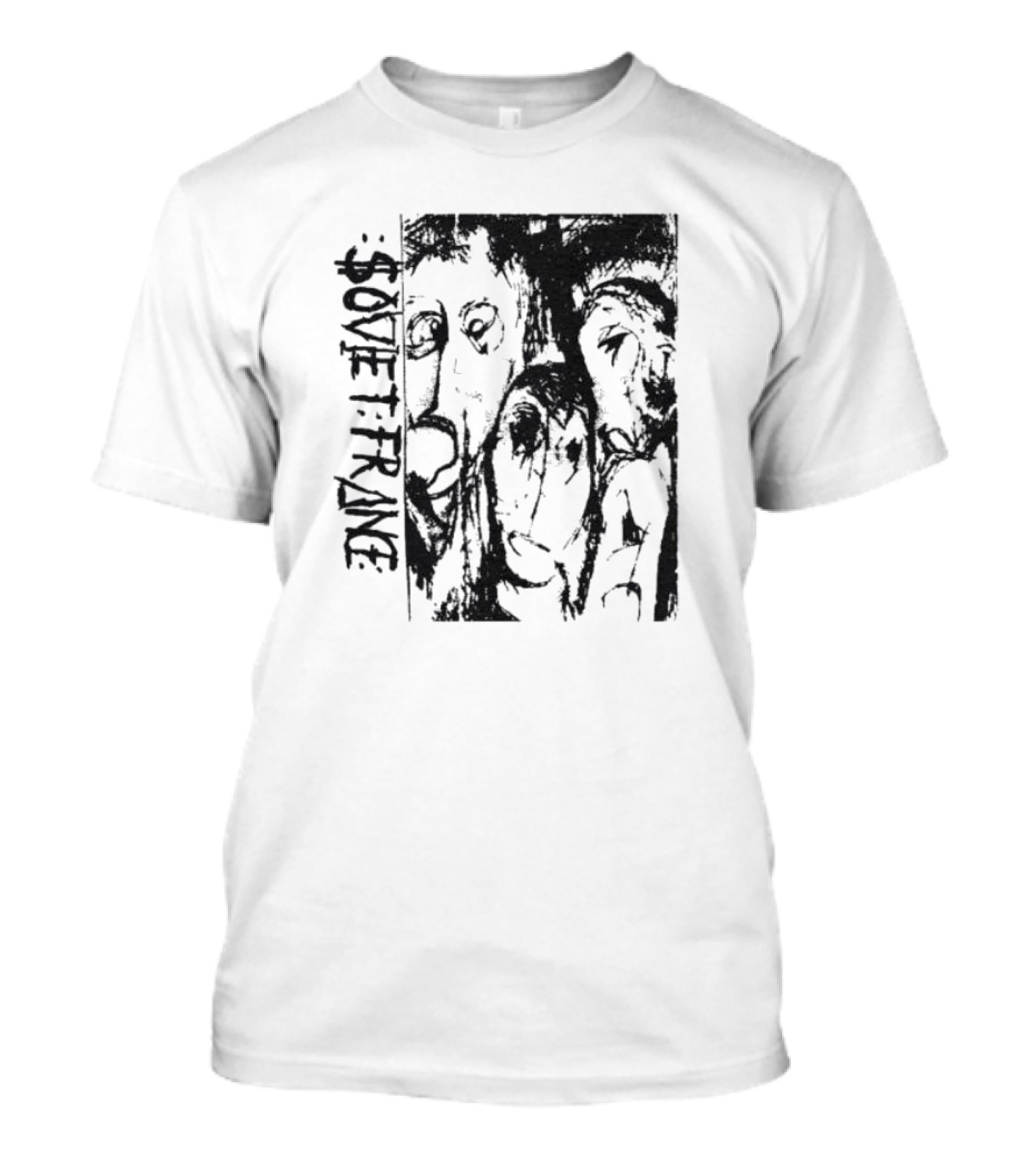 Zoviet France Distorted Faces Monochrome T-Shirt
