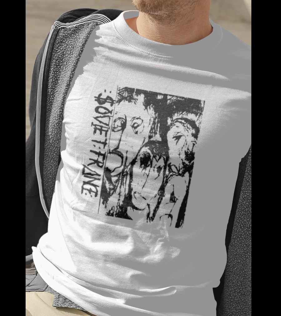 Zoviet France Distorted Faces Monochrome T-Shirt