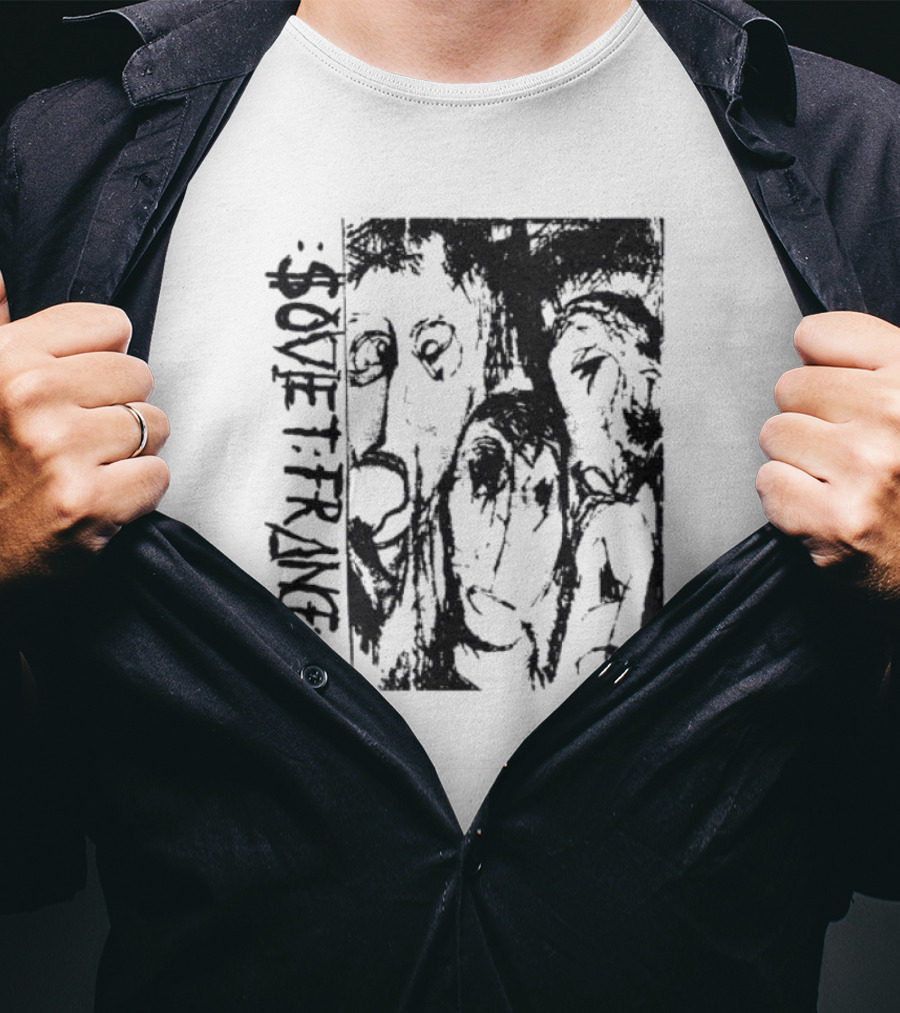 Zoviet France Distorted Faces Monochrome T-Shirt