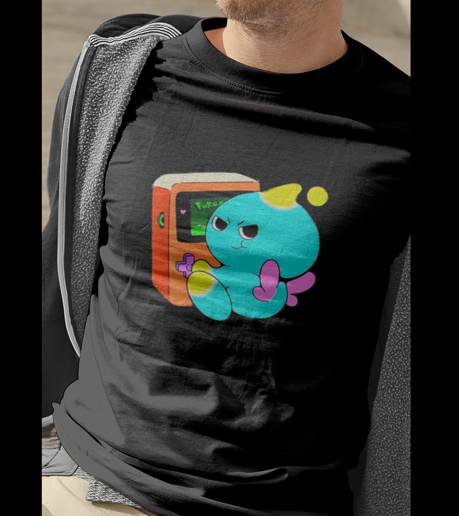 You Keep Playing Ur Silly Little Games Cartoon Creature With Game Console T-Shirt