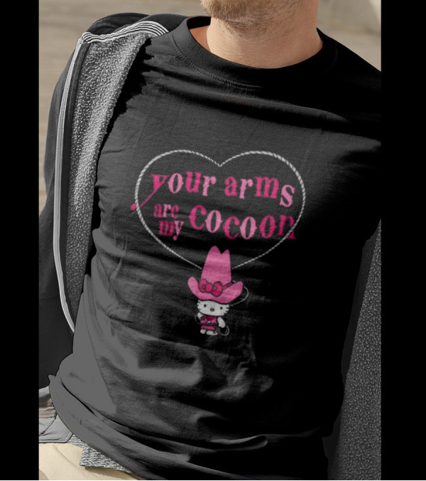 Your Arms Are My Cocoon Hello Kitty Cowboy Hat Heart Rope T-Shirt