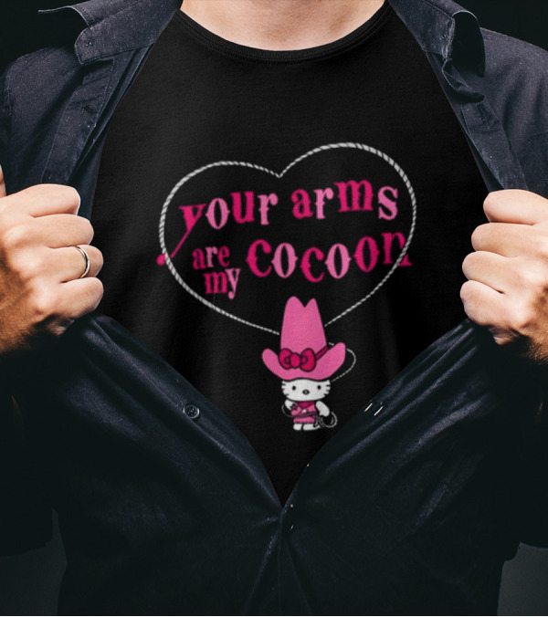 Your Arms Are My Cocoon Hello Kitty Cowboy Hat Heart Rope T-Shirt