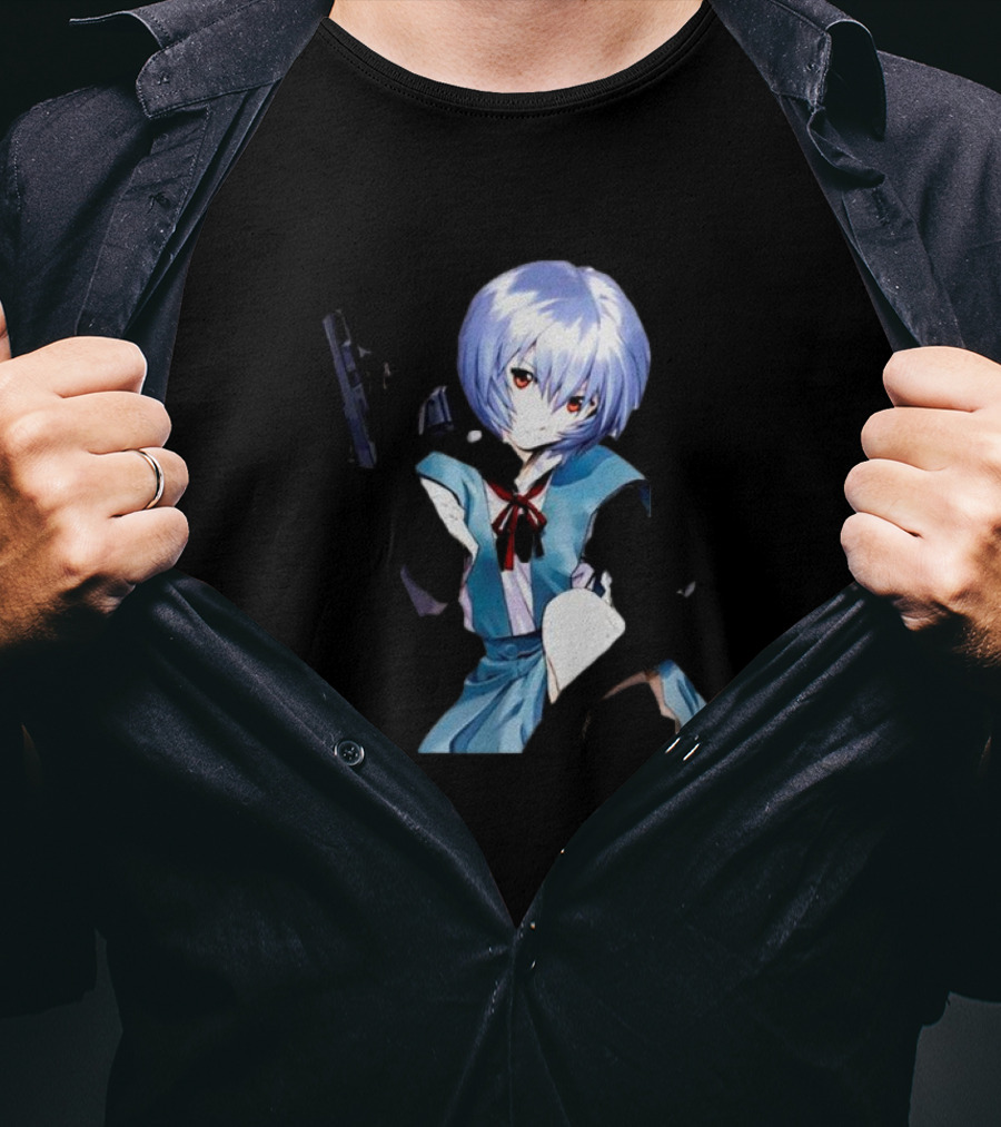Zofrec Rei Anime Character Holding Gun T-Shirt
